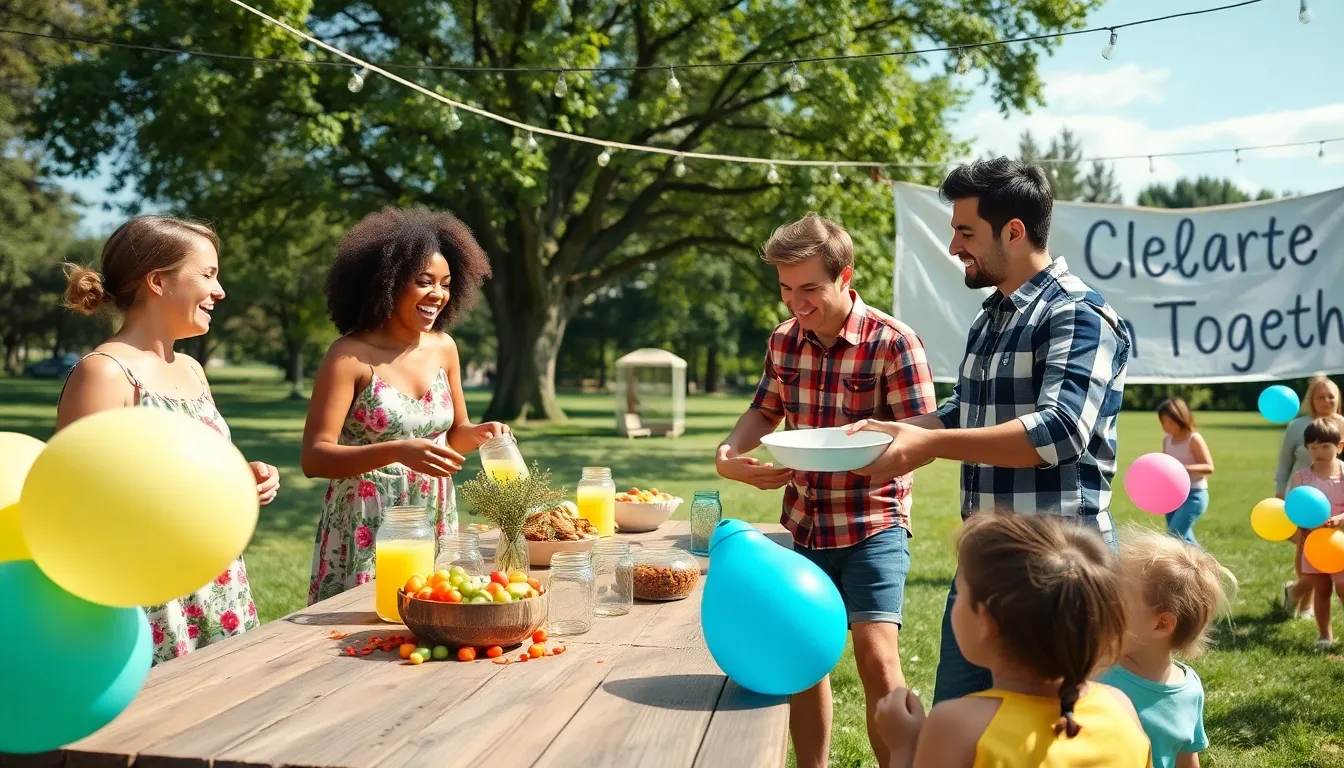 A budget-friendly outdoor gathering with friends enjoying food and conversation.
