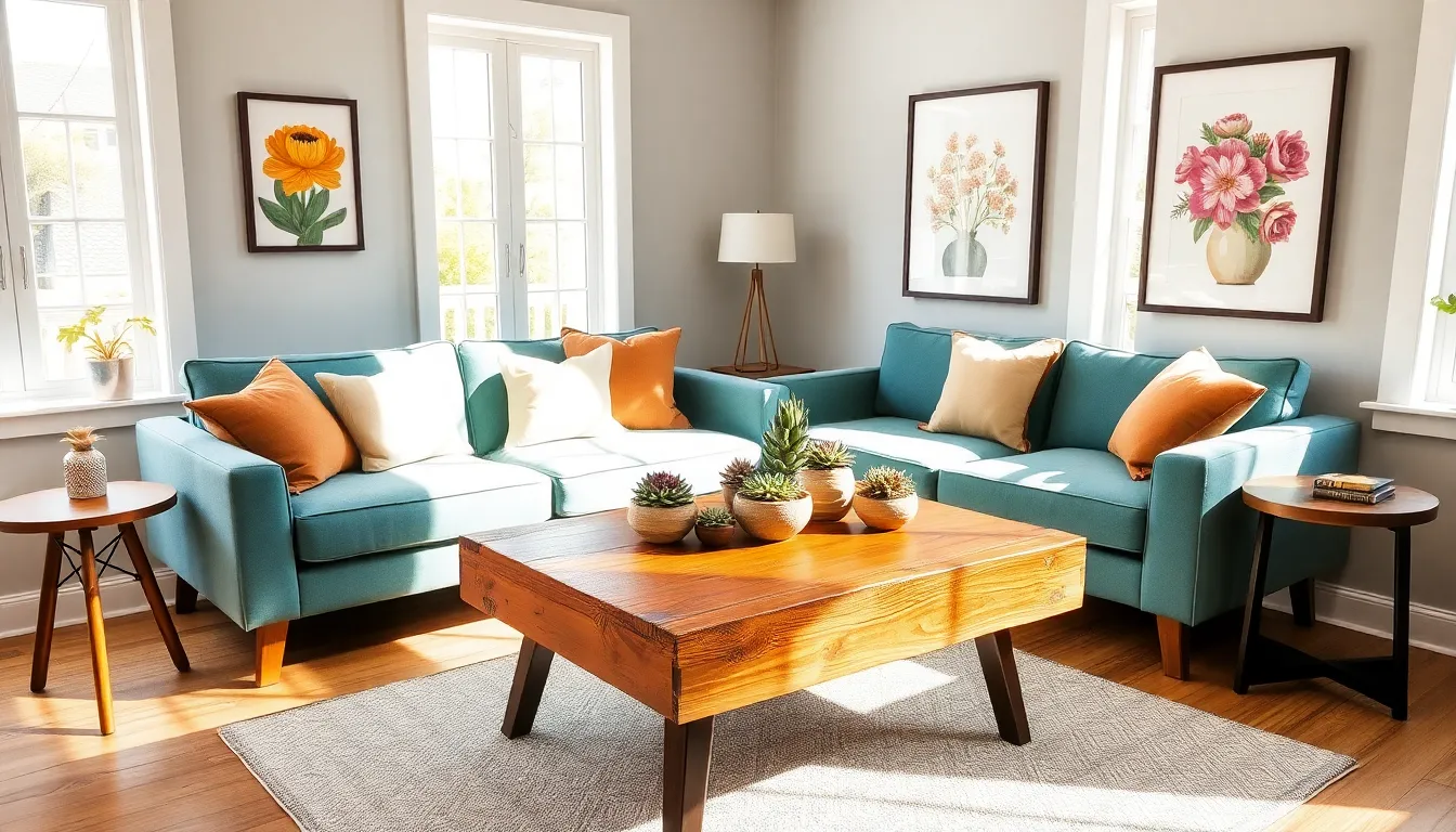 a cozy living room featuring modern and classic furniture from Homerocketrealty.